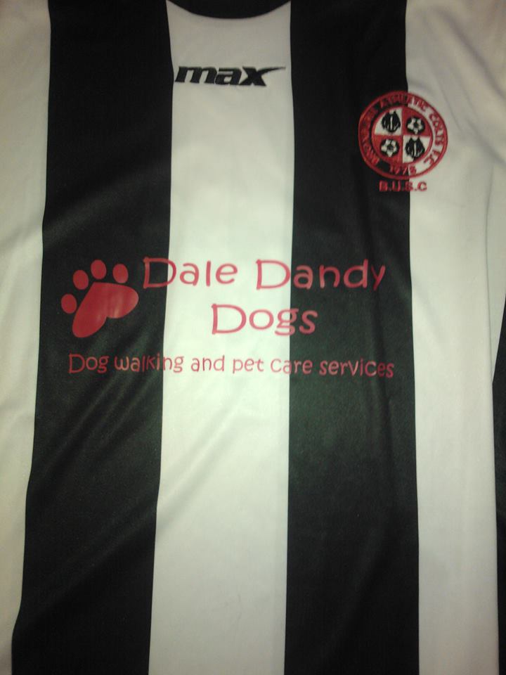 Dale Dandy Dogs, Sponsors of Broxburn Colts Under 13s Away Strip - helping community clubs